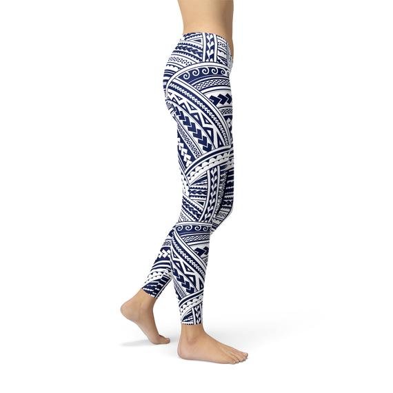 Polynesian Maori Tattoo Leggings - Anna's Shop