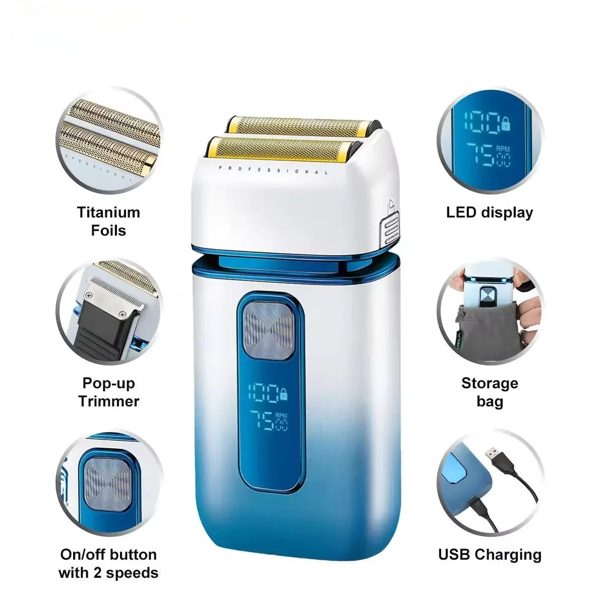 Professional Reciprocating Household Functional USB Rechargeable Full - Anna's Shop