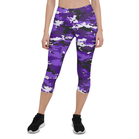 Purple Camo Capri Leggings - Anna's Shop