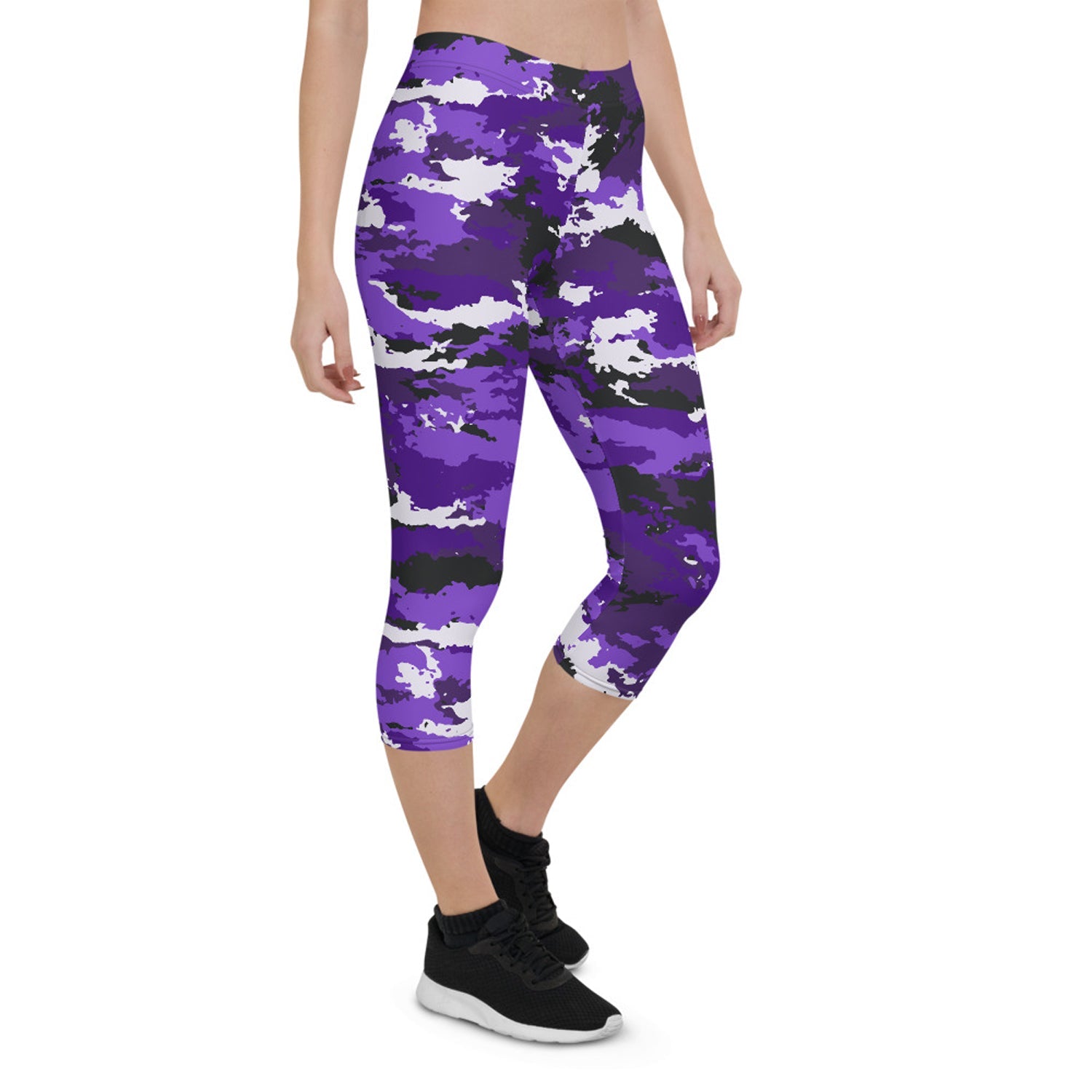 Purple Camo Capri Leggings - Anna's Shop