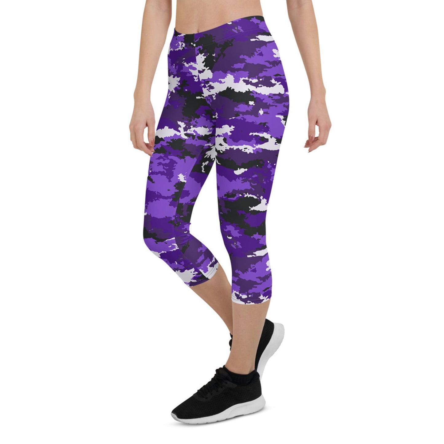 Purple Camo Capri Leggings - Anna's Shop