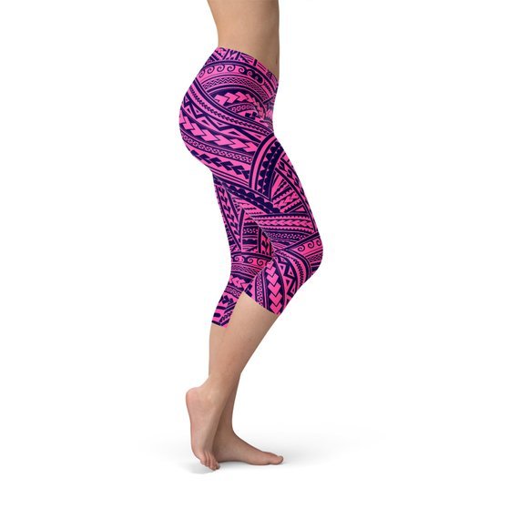 Purple Maori Capri Leggings - Anna's Shop