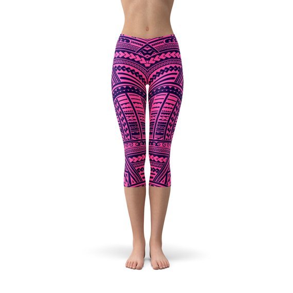 Purple Maori Capri Leggings - Anna's Shop