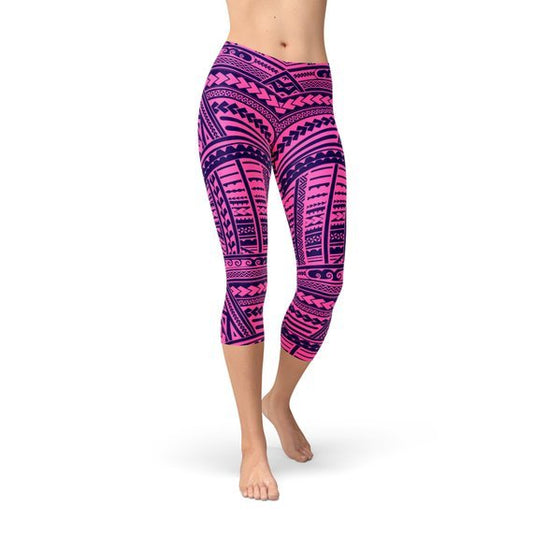 Purple Maori Capri Leggings - Anna's Shop