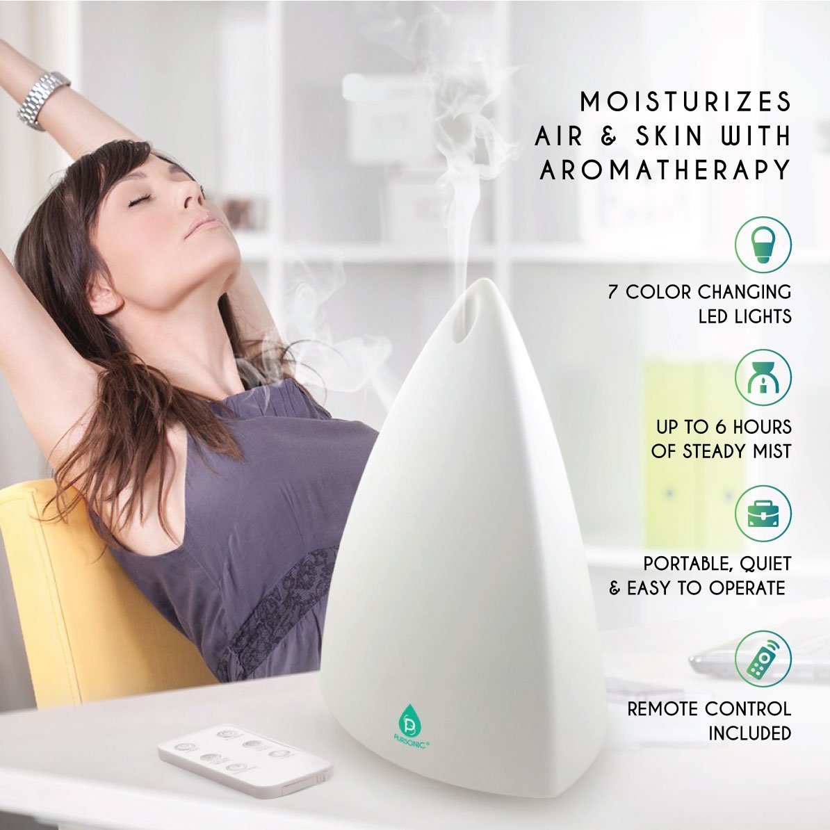 Pursonic Aromatherapy Diffuser & Essential Oil Set - Ultrasonic Top 3 - Anna's Shop