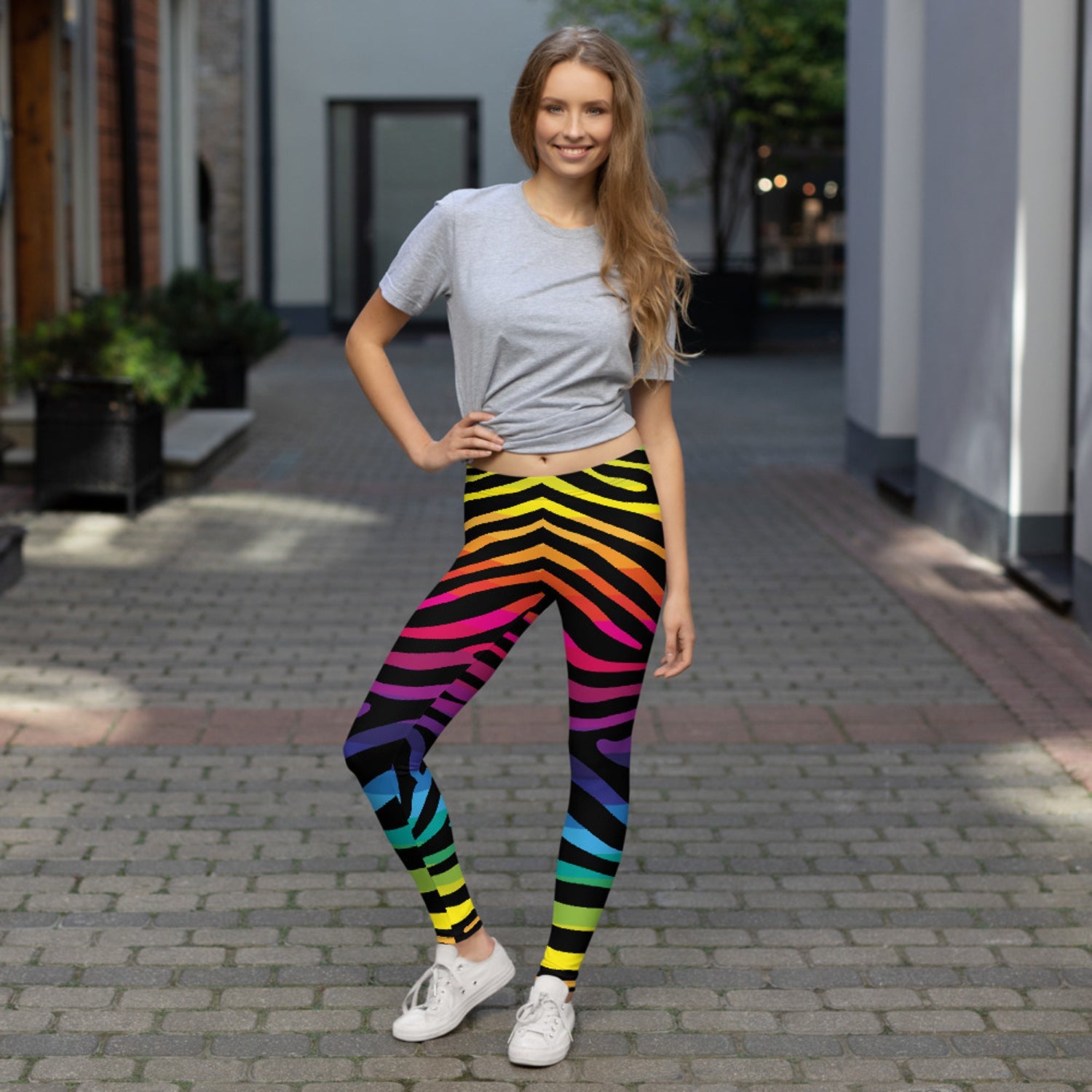 Rainbow Zebra Stripes Leggings for Women - Anna's Shop