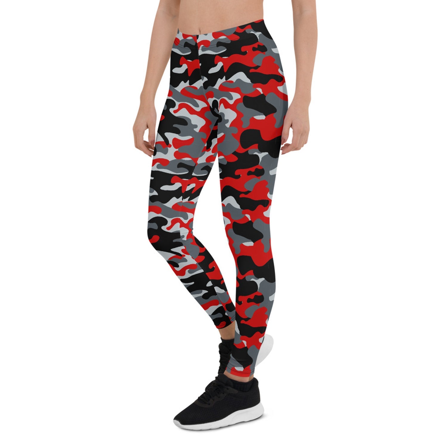 Red and Gray Camo Leggings for Women - Anna's Shop