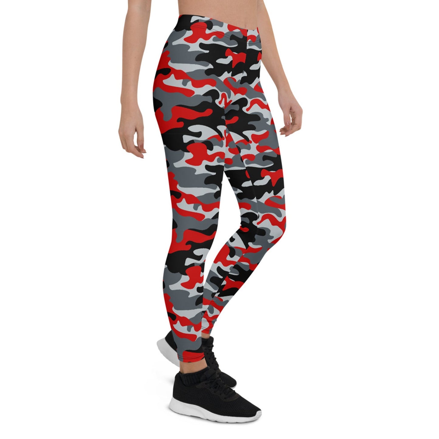 Red and Gray Camo Leggings for Women - Anna's Shop