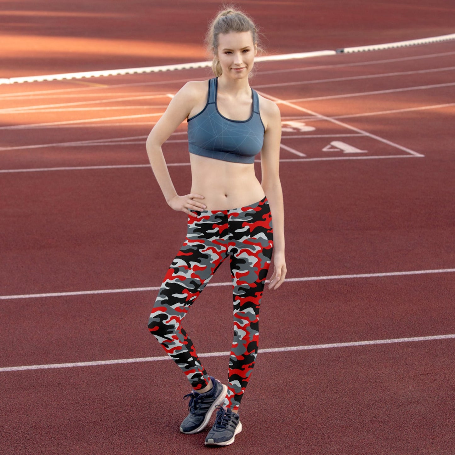 Red and Gray Camo Leggings for Women - Anna's Shop