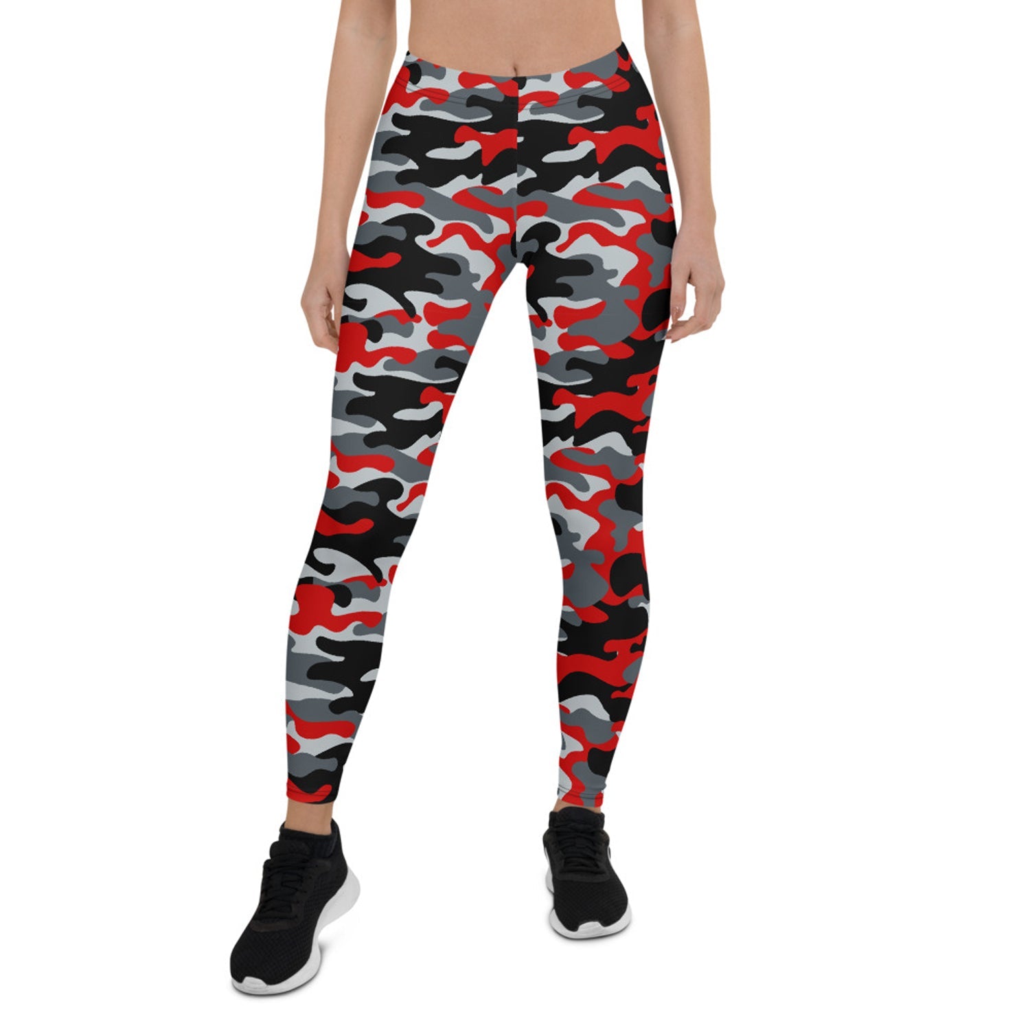 Red and Gray Camo Leggings for Women - Anna's Shop