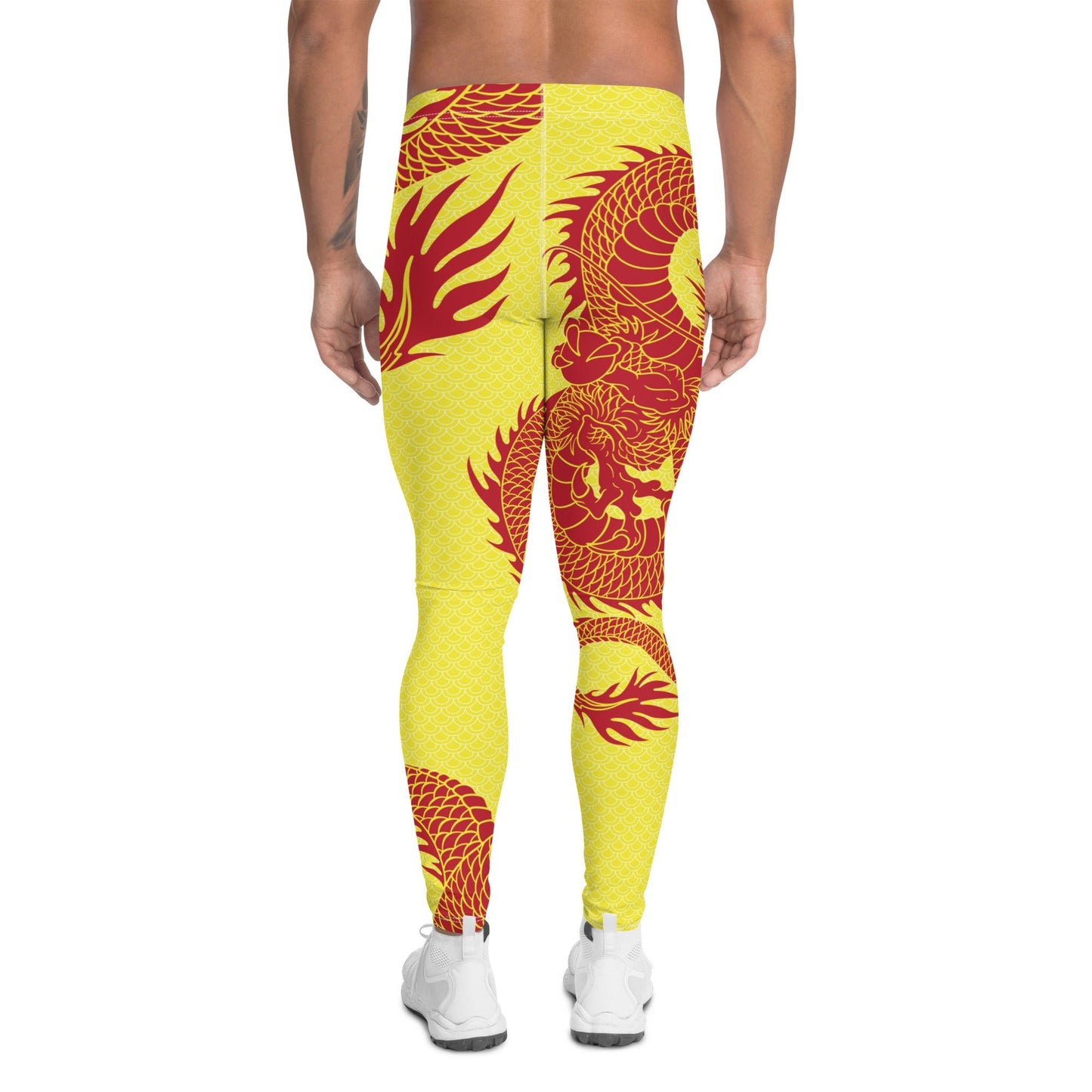 Red Dragon Yellow Leggings for Men - Anna's Shop