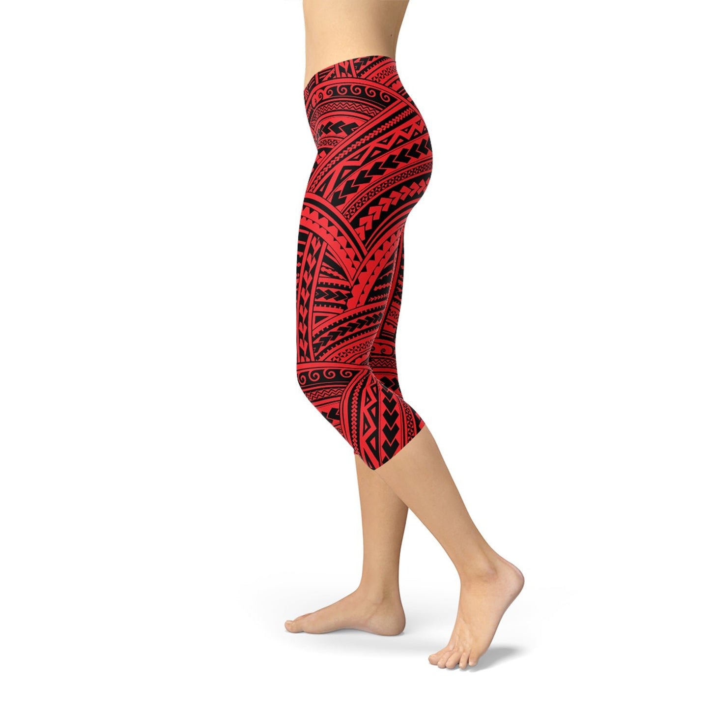 Red Maori Capri Leggings - Anna's Shop