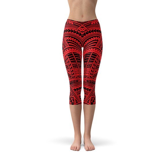 Red Maori Capri Leggings - Anna's Shop