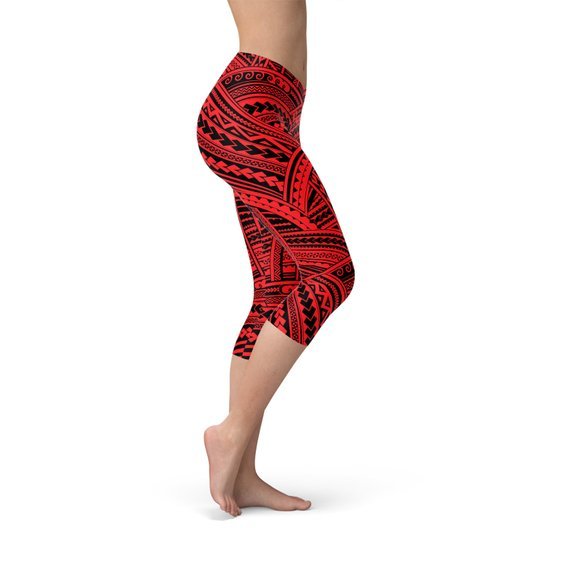 Red Maori Capri Leggings - Anna's Shop