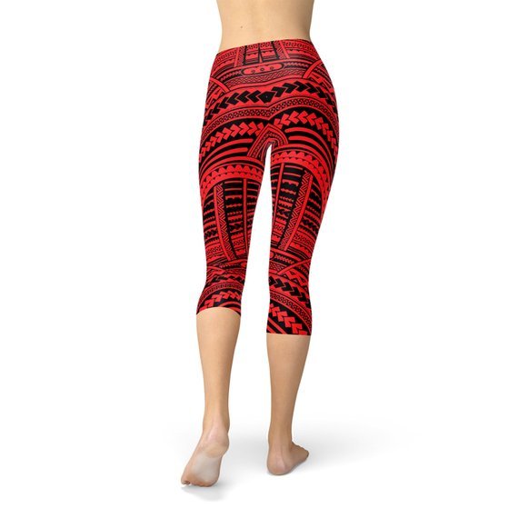 Red Maori Capri Leggings - Anna's Shop