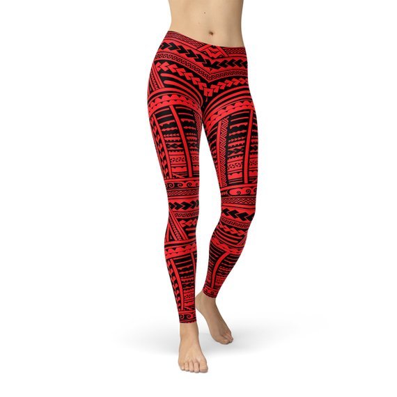 Red Maori Leggings - Anna's Shop