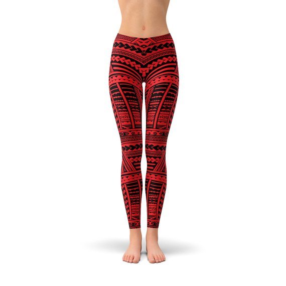 Red Maori Leggings - Anna's Shop