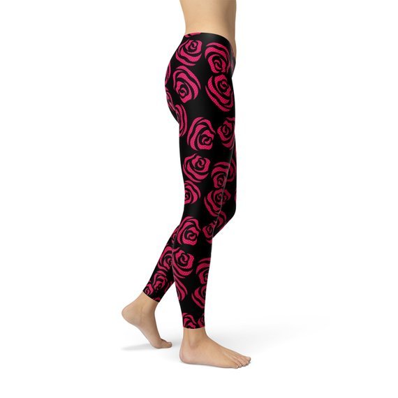 Red Roses Leggings - Anna's Shop