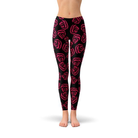 Red Roses Leggings - Anna's Shop