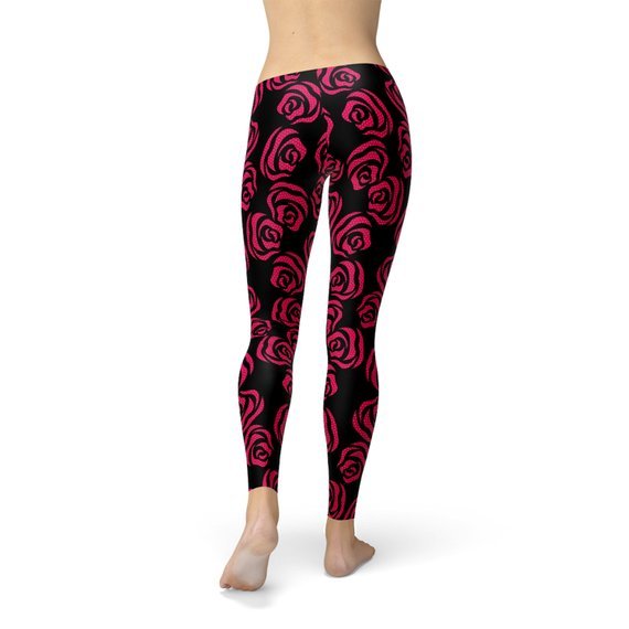 Red Roses Leggings - Anna's Shop