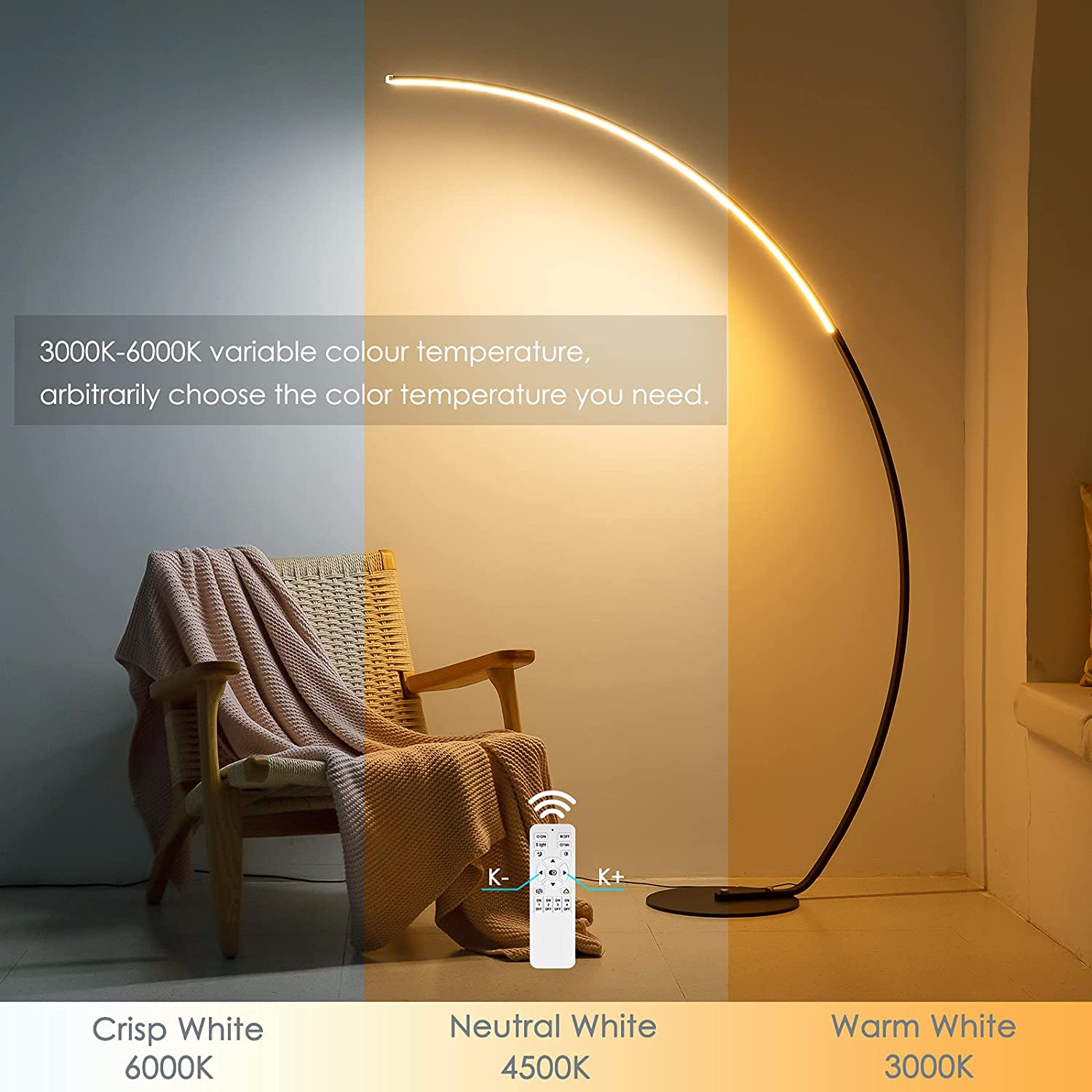 RGBW Modern Curve Floor Lamp | New Version - Anna's Shop