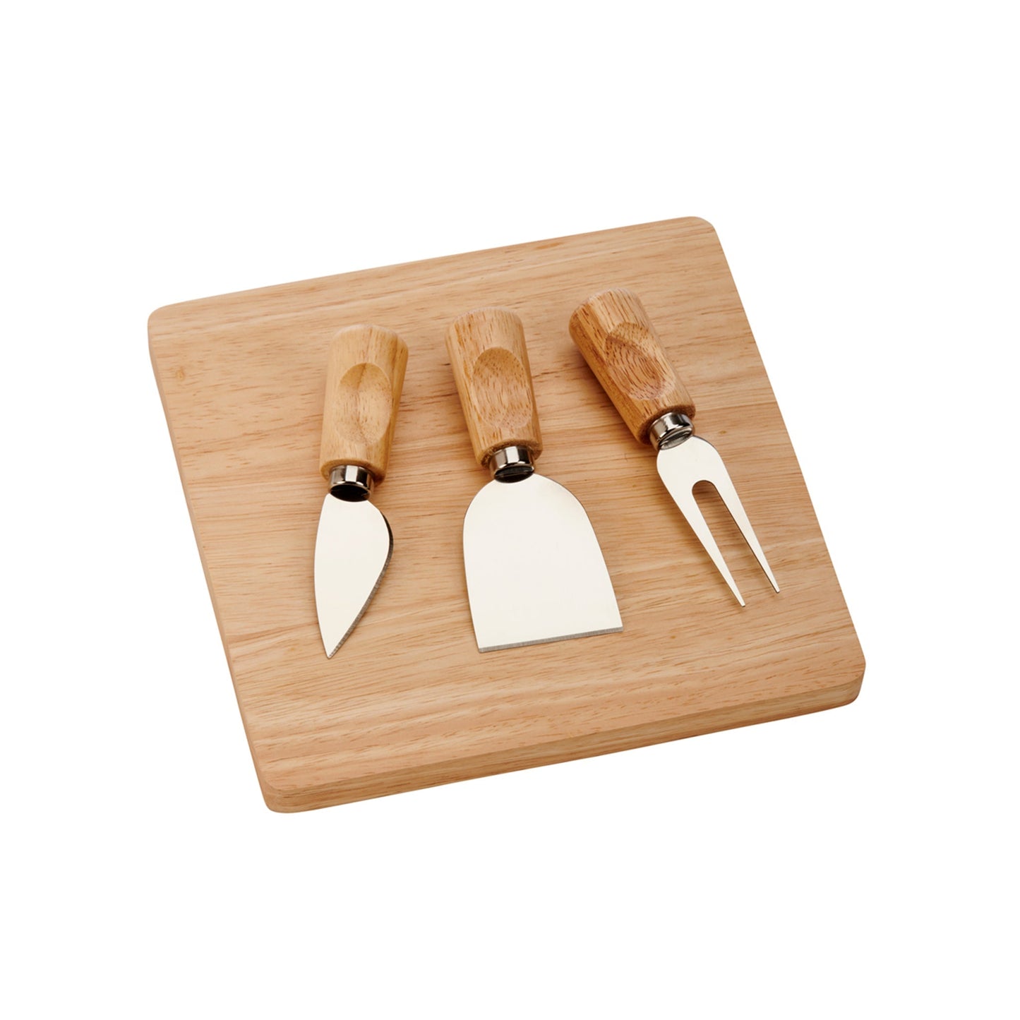 Rubberwood Cheese Cutting Board Set with 3 Tools - Anna's Shop