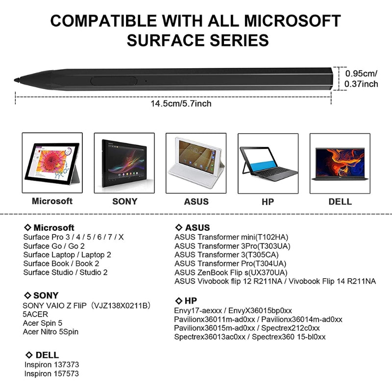 Stylus Pen 4096 Pressure For Surface Pro 5 6 7 Go Book Laptop - Anna's Shop