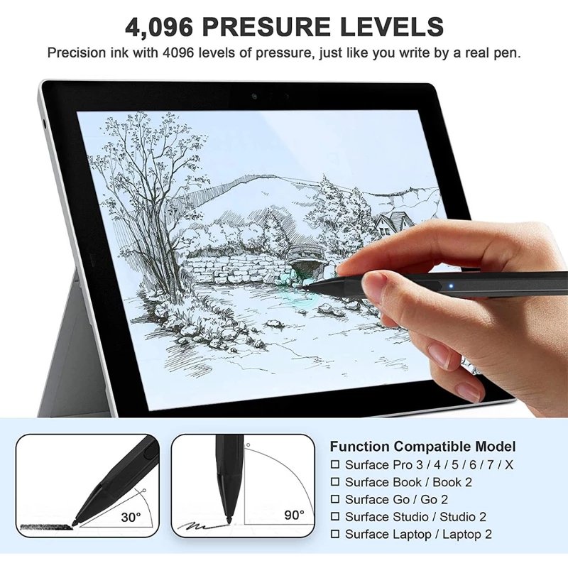 Stylus Pen 4096 Pressure For Surface Pro 5 6 7 Go Book Laptop - Anna's Shop