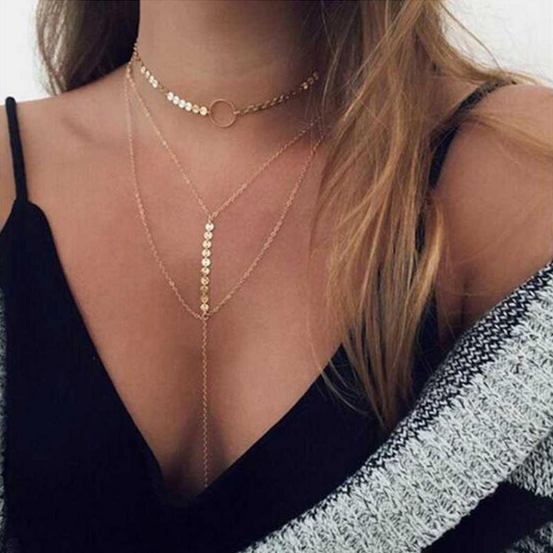 Three Layer Lariat Choker Necklace - Anna's Shop