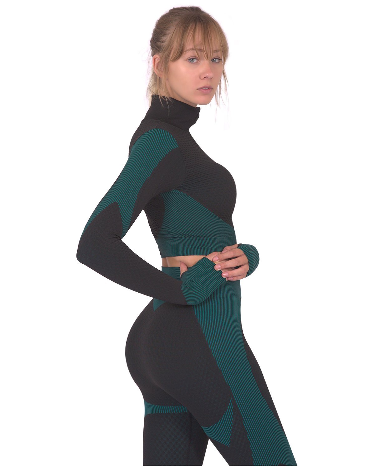 Trois Seamless Sports Jacket - Black with Blue - Anna's Shop