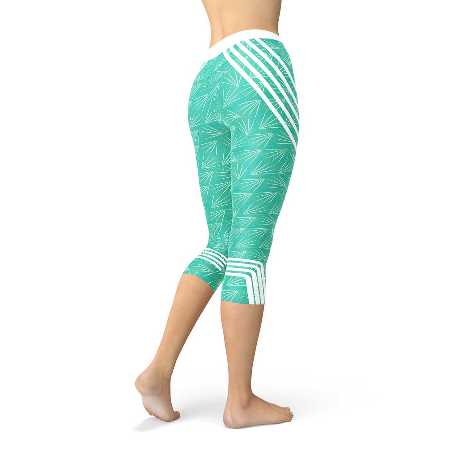 Turquoise Sports Capri Leggings - Anna's Shop