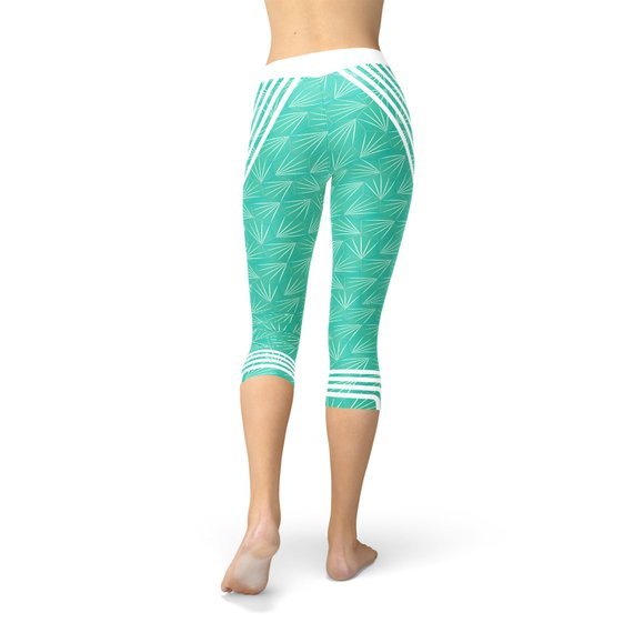 Turquoise Sports Capri Leggings - Anna's Shop