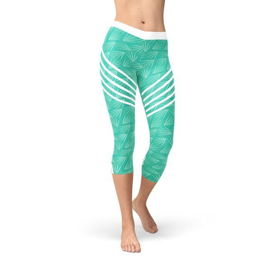 Turquoise Sports Capri Leggings - Anna's Shop