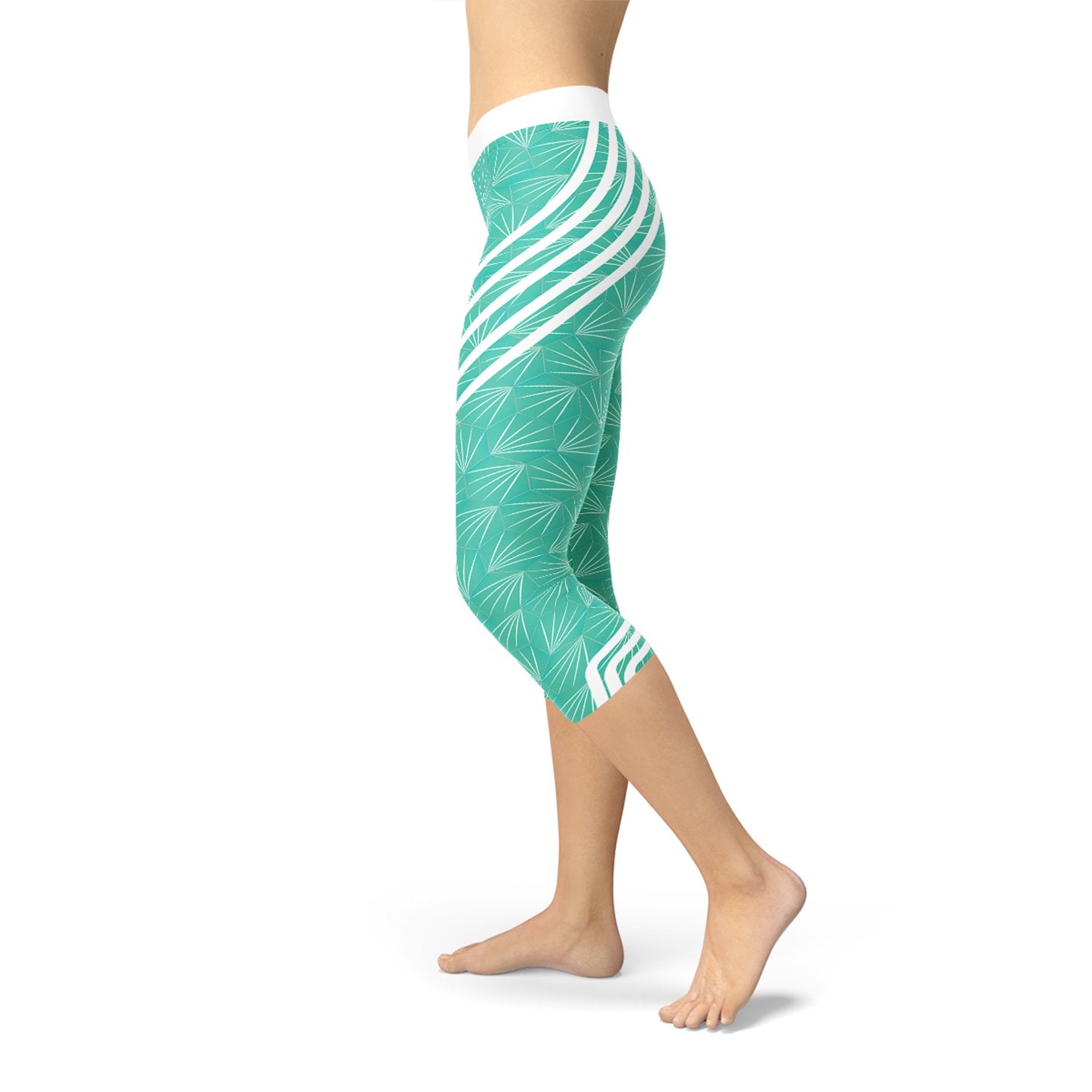 Turquoise Sports Capri Leggings - Anna's Shop