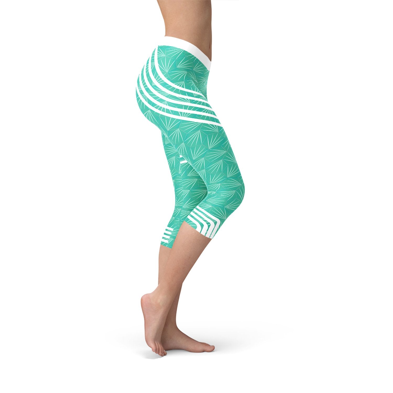 Turquoise Sports Capri Leggings - Anna's Shop