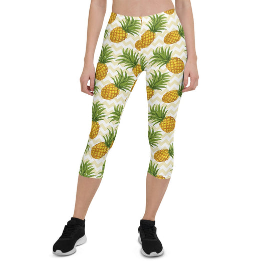 Women Pineapple Capri Leggings - Anna's Shop