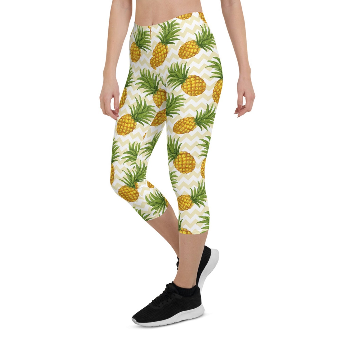 Women Pineapple Capri Leggings - Anna's Shop