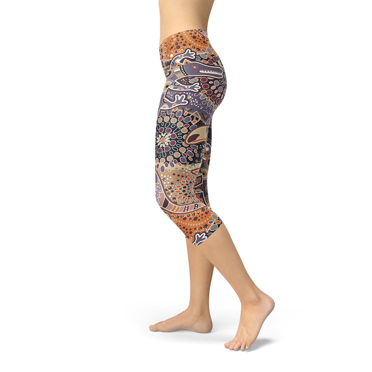 Womens Aboriginal Dreamtime Capri Leggings - Anna's Shop