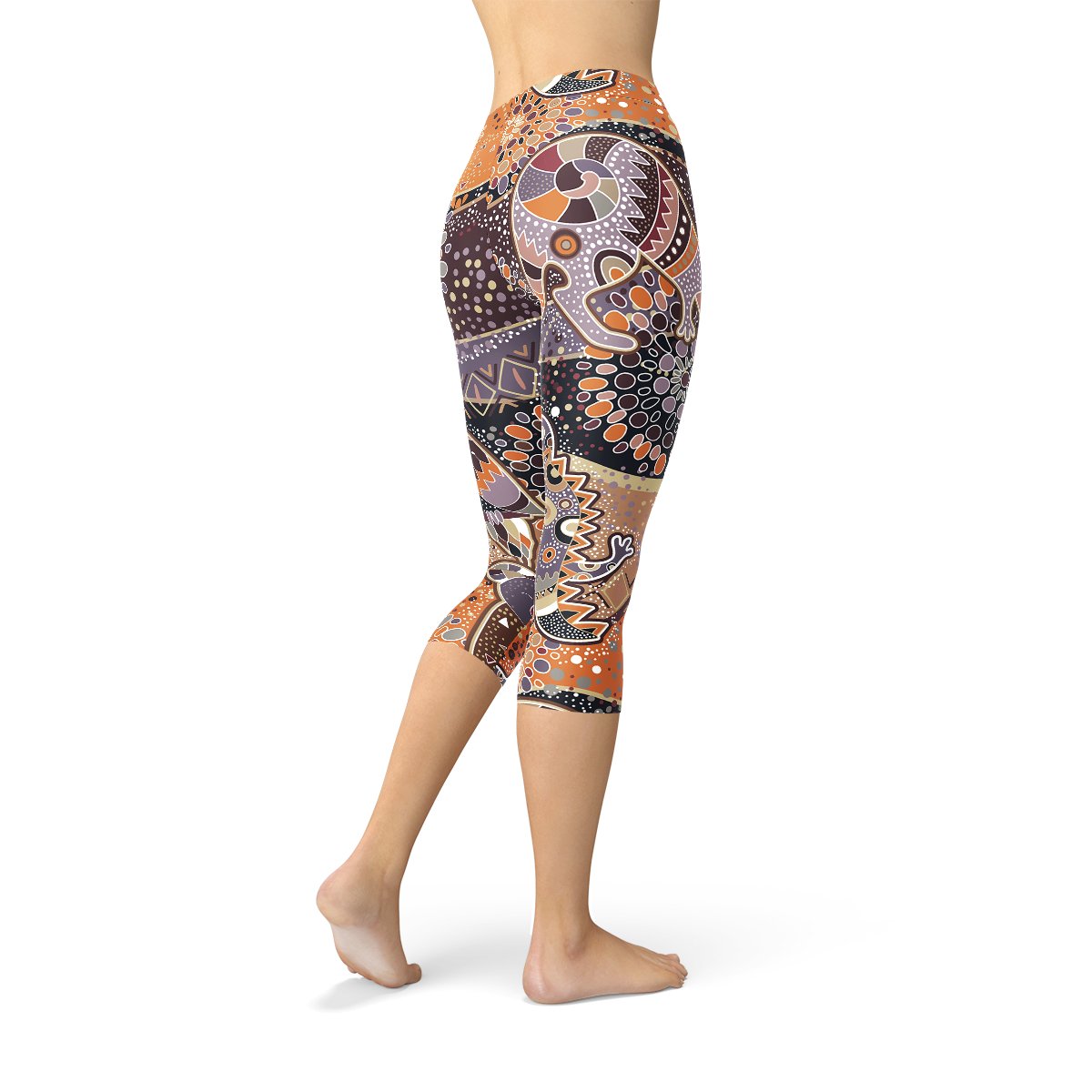 Womens Aboriginal Dreamtime Capri Leggings - Anna's Shop