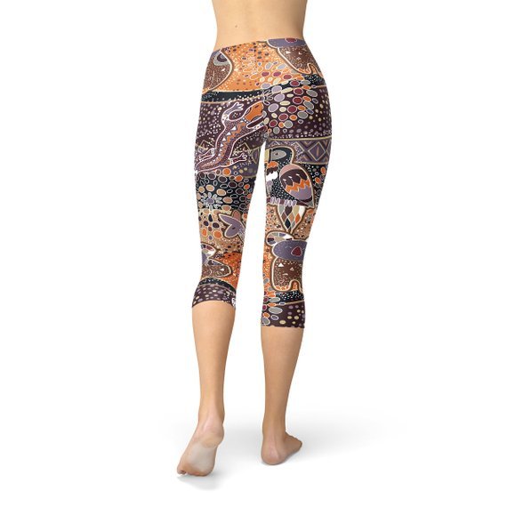 Womens Aboriginal Dreamtime Capri Leggings - Anna's Shop