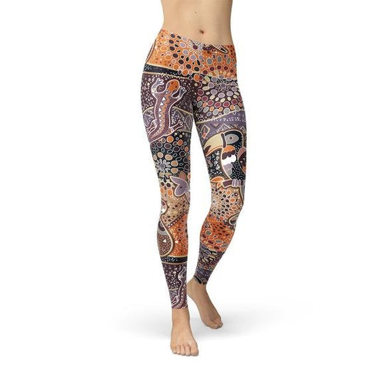 Womens Aboriginal Dreamtime Leggings - Anna's Shop