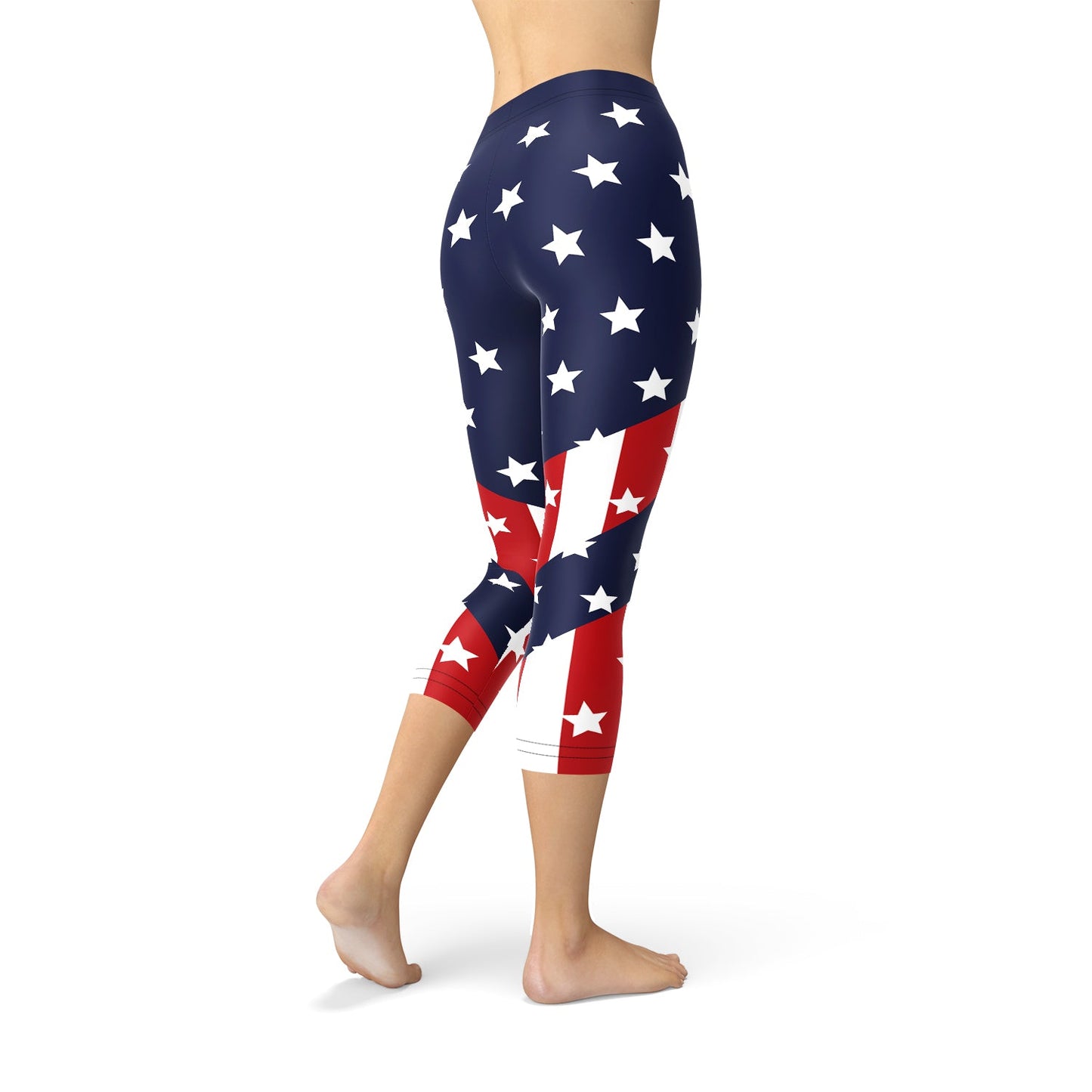 Womens American Flag Capri Leggings - Anna's Shop