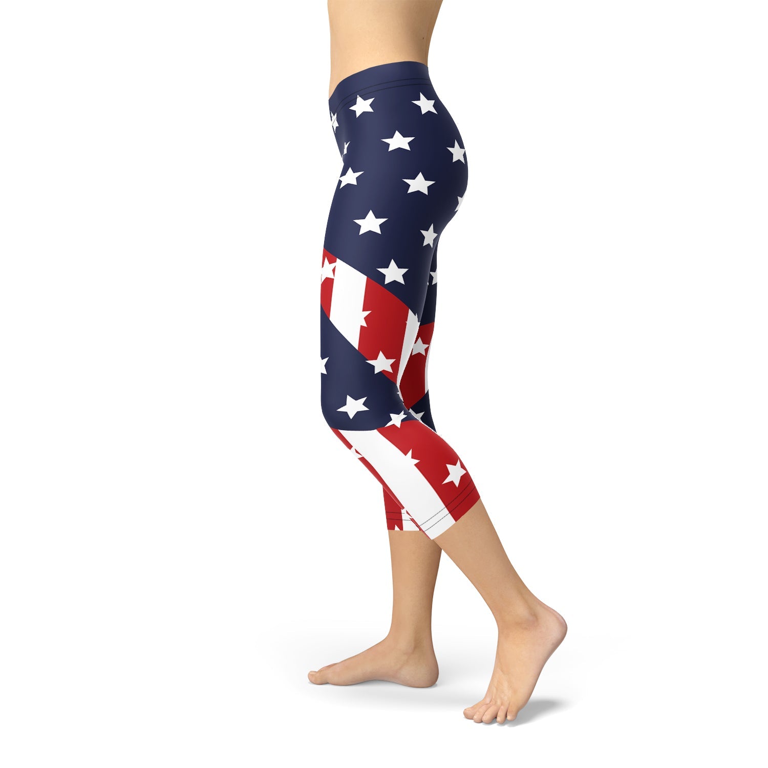 Womens American Flag Capri Leggings - Anna's Shop