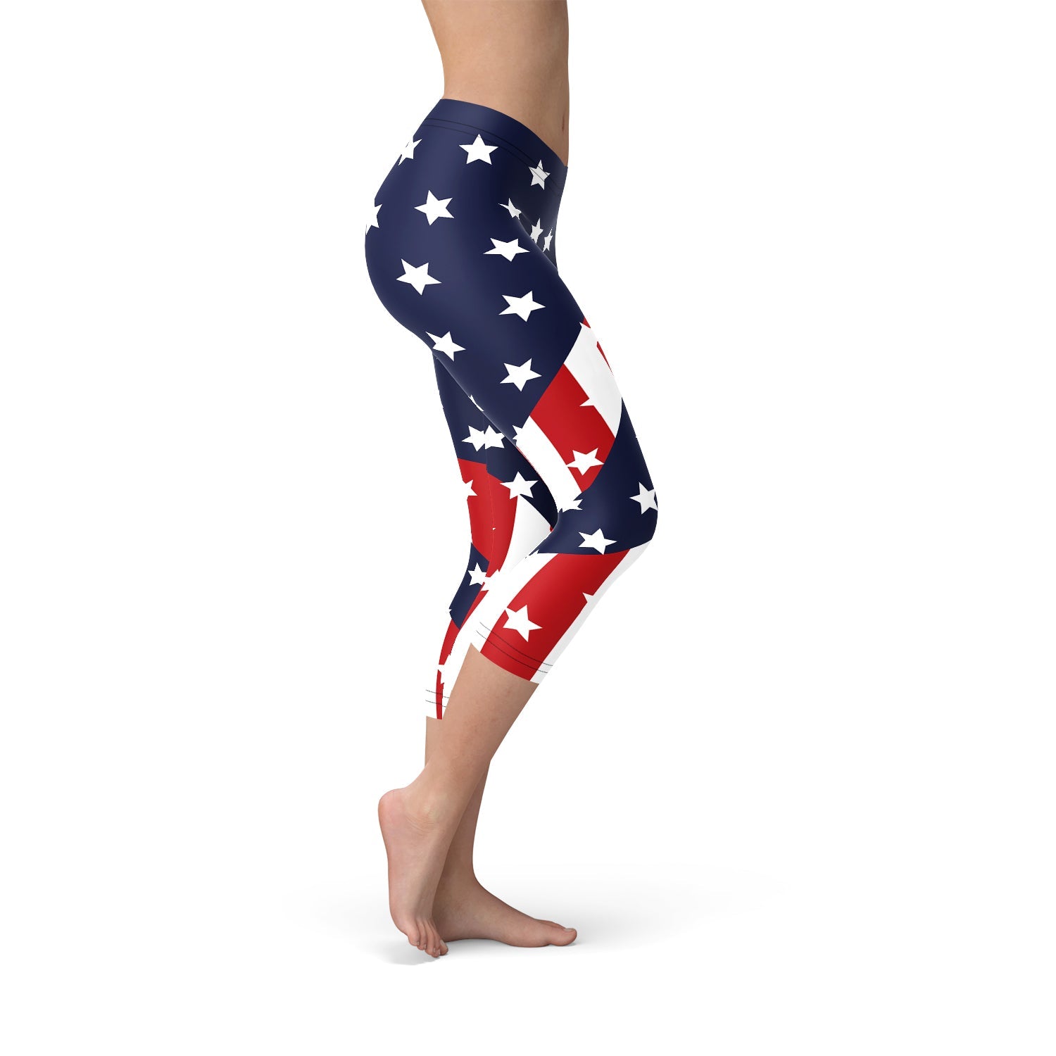 Womens American Flag Capri Leggings - Anna's Shop