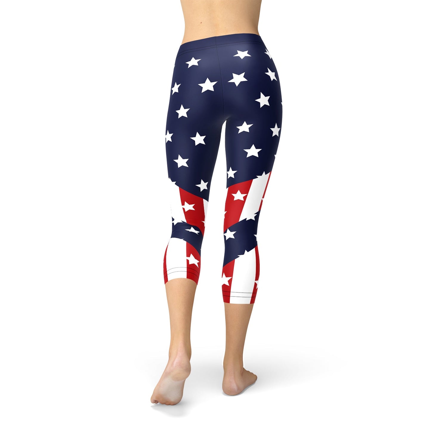 Womens American Flag Capri Leggings - Anna's Shop