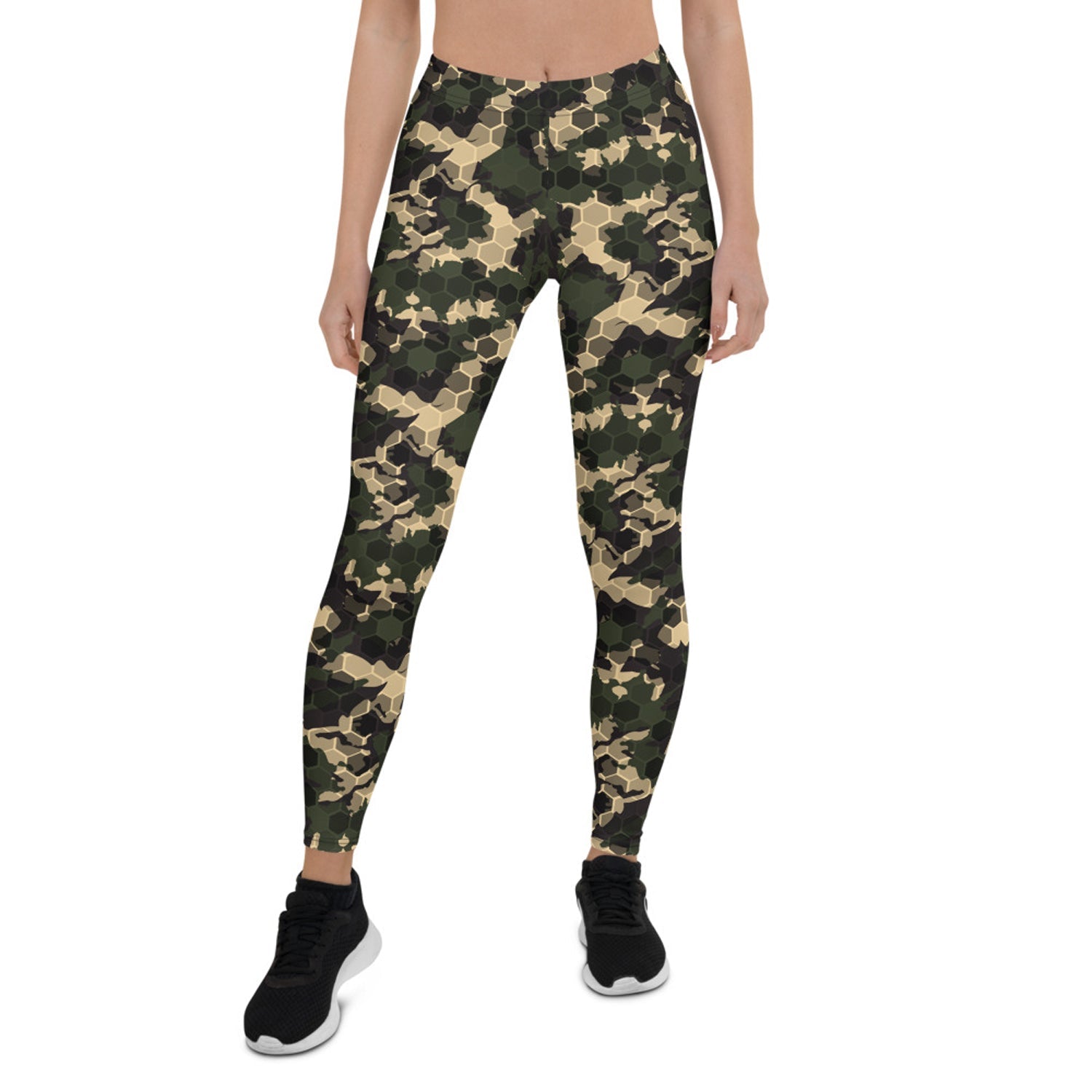 Womens Army Camo Leggings with Honeycombs - Anna's Shop