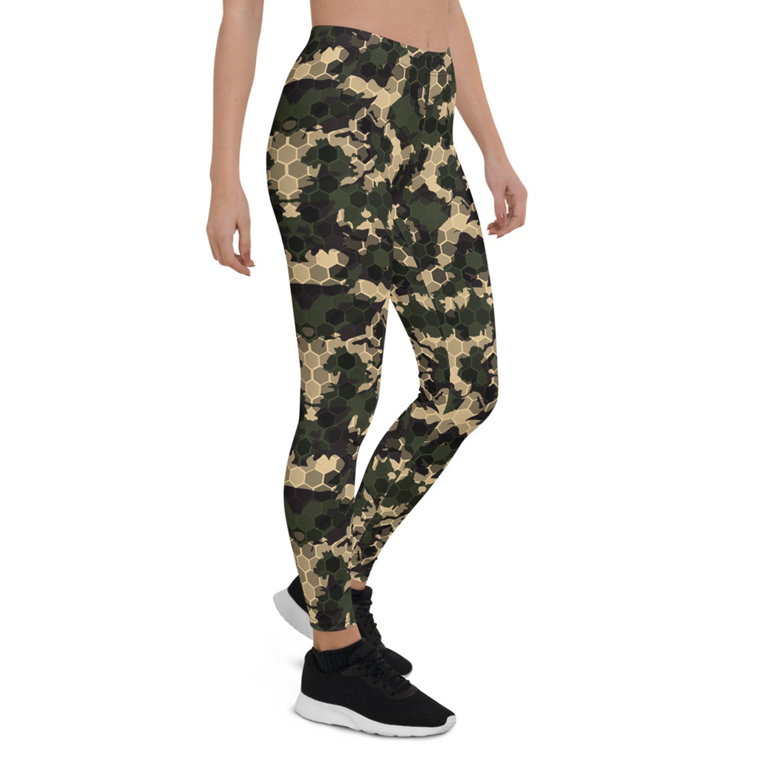 Womens Army Camo Leggings with Honeycombs - Anna's Shop