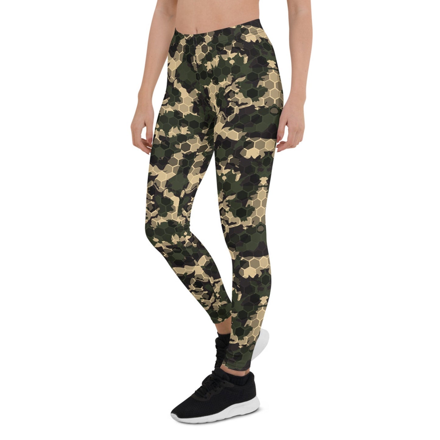 Womens Army Camo Leggings with Honeycombs - Anna's Shop