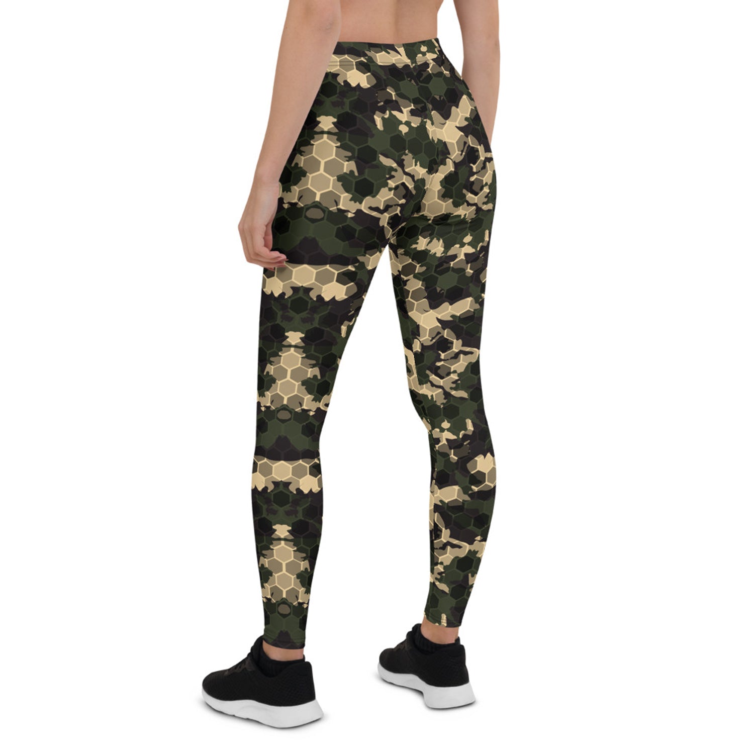 Womens Army Camo Leggings with Honeycombs - Anna's Shop