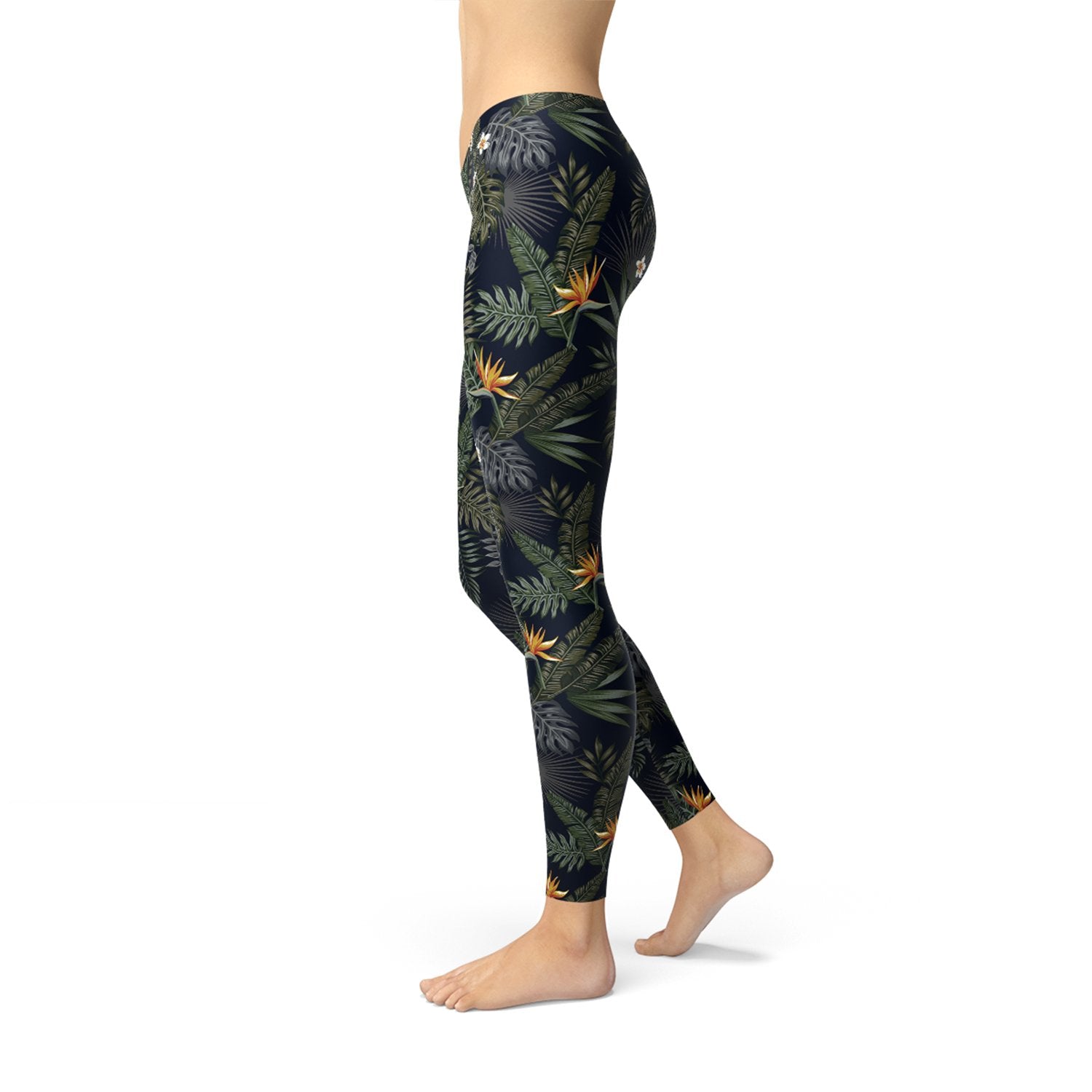 Womens Bird of Paradise Black Leggings - Anna's Shop